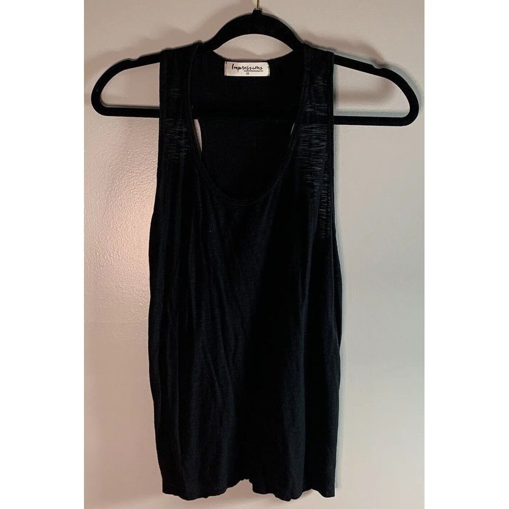 Impressions Tank Top Womens XS Black Boutique Shirt Ladies‎ Casual